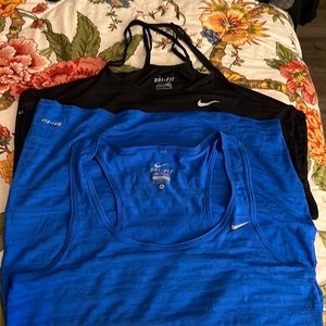 Black and Blue Nike Dri-Fit Tank Tops